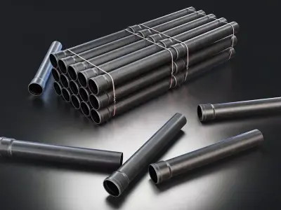 Metal Pipe Bundle Low-poly 3D model