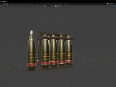 155mm howitzer shell model 3D model