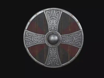 Shield medieval v3 Low-poly 3D model