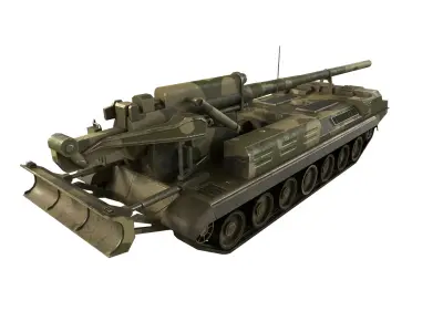 2S7 Pion Low-poly 3D model