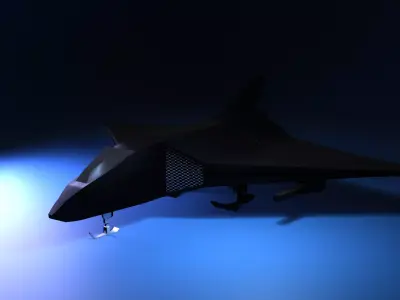 hyper space jet low poly Low-poly 3D model