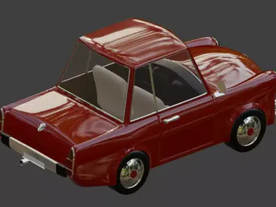 Red Vintage Classic Car 3D model