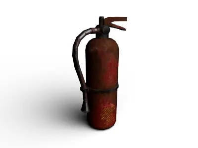 Rusted Fire Extinguisher Low-poly 3D model