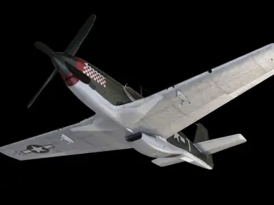 P-51 Mustang Low-poly 3D model