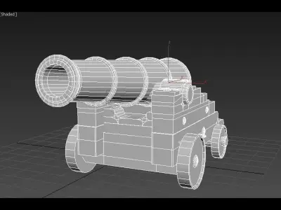 Pirates cannon Low-poly 3D model