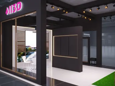 Exhibition Stand Stall 9X6 3 Side Open 3D model