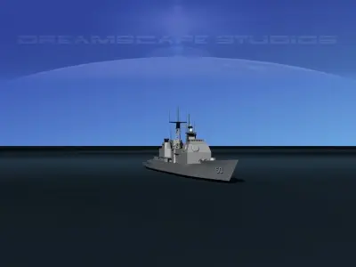 USS Valley Forge CG-50 LP Low-poly 3D model