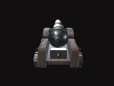 Medieval Cannon V04 New Low-poly 3D model
