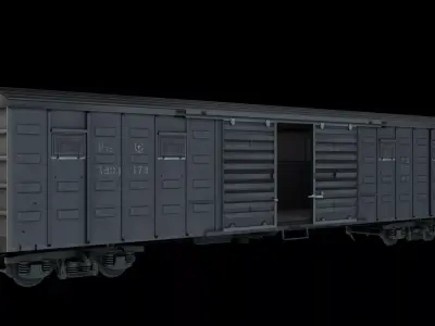 China Railway P70 Boxcar Covered Railway Freight Wagon 3D model