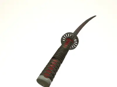 Katana Sword Demon Slayer Black Nichirin Low-poly 3D model