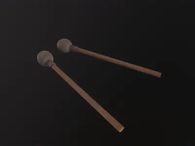 Drum Mallet 3D Model Low-poly 3D model