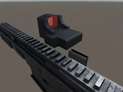 PBR Gameready Scar-h assault rifle Low-poly 3D model
