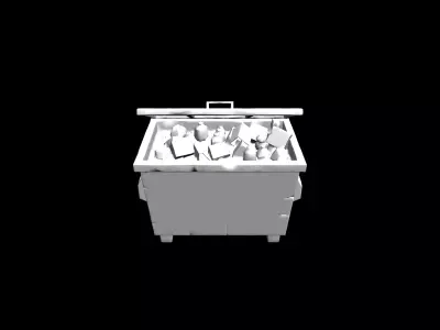Low Poly Stylized Biohazard Dumpster Low-poly 3D model