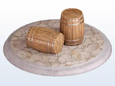 Old Barrel 3D model - Low Poly - VR - AR - Game Low-poly 3D model