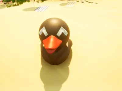 Stylized Dark Rubber Duck Shower Toy FREE MODEL Free low-poly 3D model