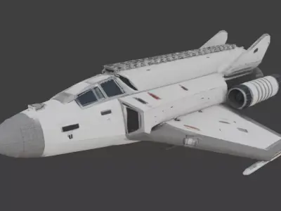 Realistic Sci-Fi Transport Cargo Shuttle 3D Model Low-poly 3D model