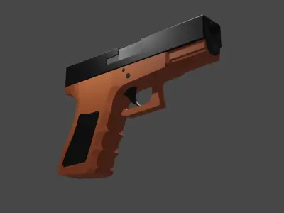 Low Poly Glock Tan Free low-poly 3D model