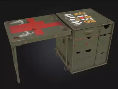 Military Field Medic Station  Life-Saving Outpost Amid Chaos 3D model