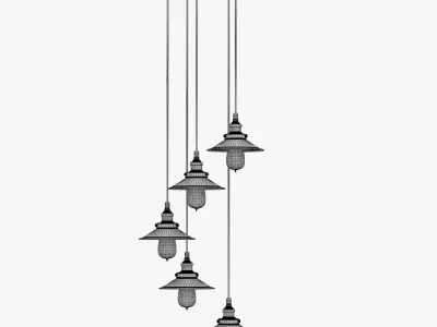 FACTORY FILAMENT REFLECTOR RECTANGULAR PENDANT 3D model purchase