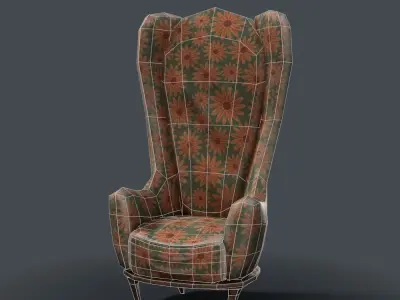 Stylized Cartoon Seat Low Poly Low-poly 3D model