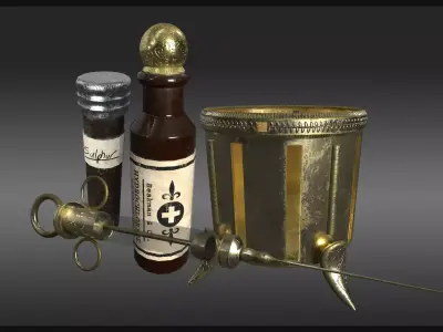 Plague Doctor Medical Gear Low-poly 3D model