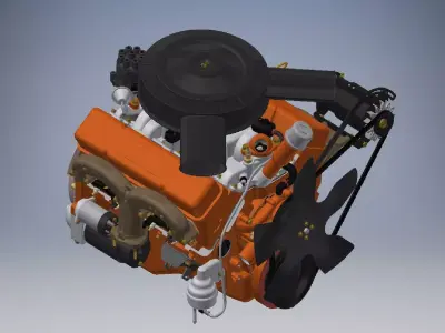V8 Engine Assembly 3D Model 3D model