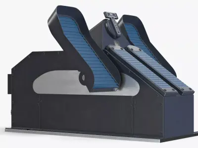 Aircraft Rudder Pedals Unit Simplified 3D model