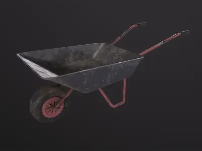 Wheelbarrow 3D Moedel Low-poly 3D model