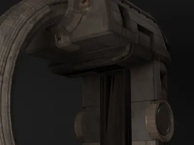 futuristic sci-fi spaceship rusty Free 3D model
