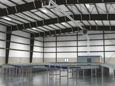 Parcel Sorting Conveyor System Curved 3D model
