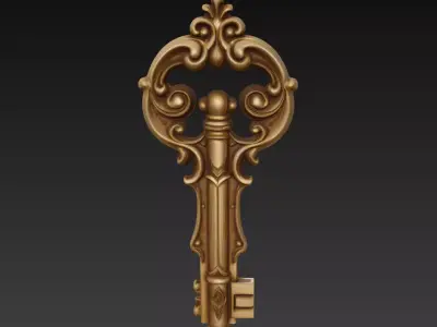 Grand Baroque Key - Royal Relic Heritage 3D Model 3D print model purchase