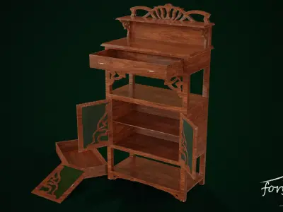 Art Nouveau Cabinet Low-poly 3D model