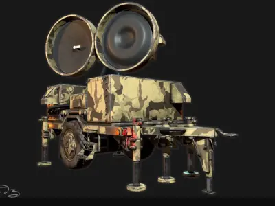 Low Poly PBR Sentinel Radar - HPIR Low-poly 3D model