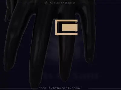 Antique Shield Plain Gold Ring 3D cad Pictures and Videos 3D print model