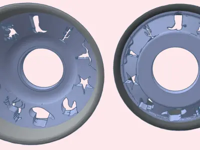 Country western rims for Semi truck and trailer 22-5 inch 3D print model