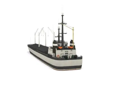 dry cargo ship Low-poly 3D model