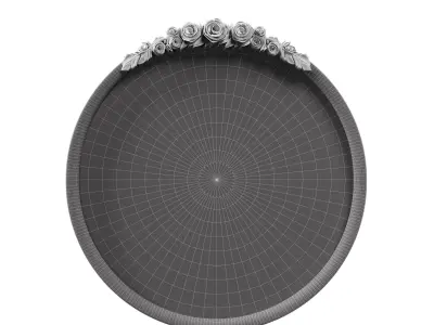 ROSETTE ARCHED DRESSER AND ROUND MIRROR  3D model