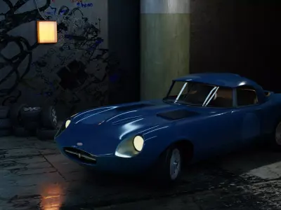 Jaguar E-Type Lightweight GT  Free low-poly 3D model