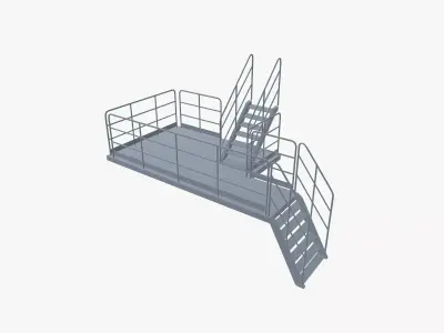 Industrial staircase platform 3D model