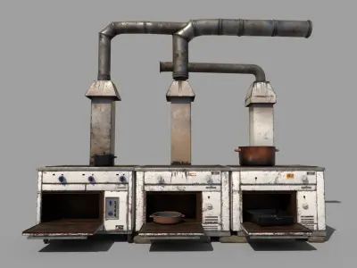 Old Industrial Ovens 3D model