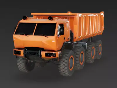 Realistic Heavy Industrial Dump Truck 3D Model Low-poly 3D model