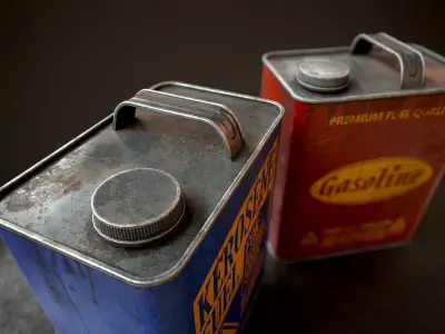 Kerosene and gasoline Low-poly 3D model