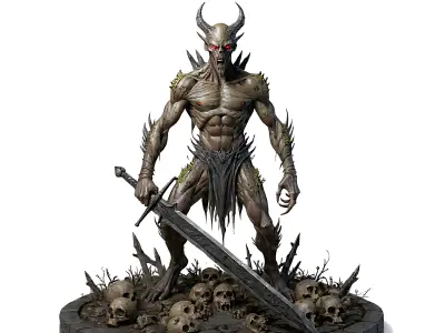 Demon Swamp Demon STL DnD Tabletop Miniature 3D Print Model  3D print model