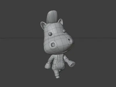 Cute Horse 3D Illustration 3D model purchase