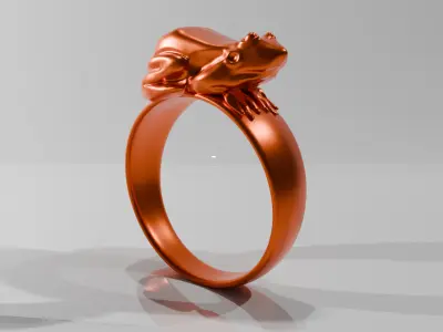 Frog Ring   Stylized 3D Printable Jewelry Design Low-poly 3D model