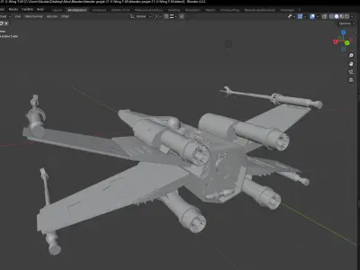 X-Wing T-65 Low-poly 3D model