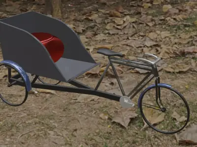 3D Low-Poly Cycle Van Model Low-poly 3D model