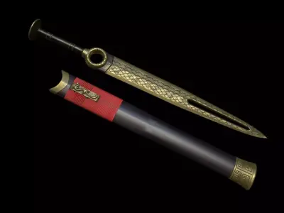Fantasy Ancient Chinese Sword Low-poly 3D model