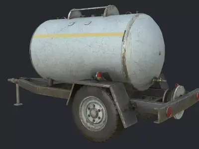 Pbr Small Semitrailer Tanker - Tank  Low-poly 3D model