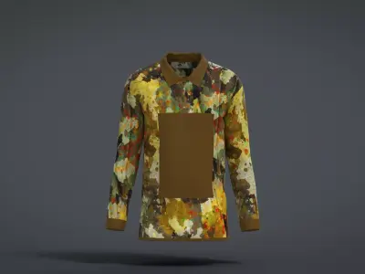 Military Outfit - T-shirt Low-poly 3D model 45